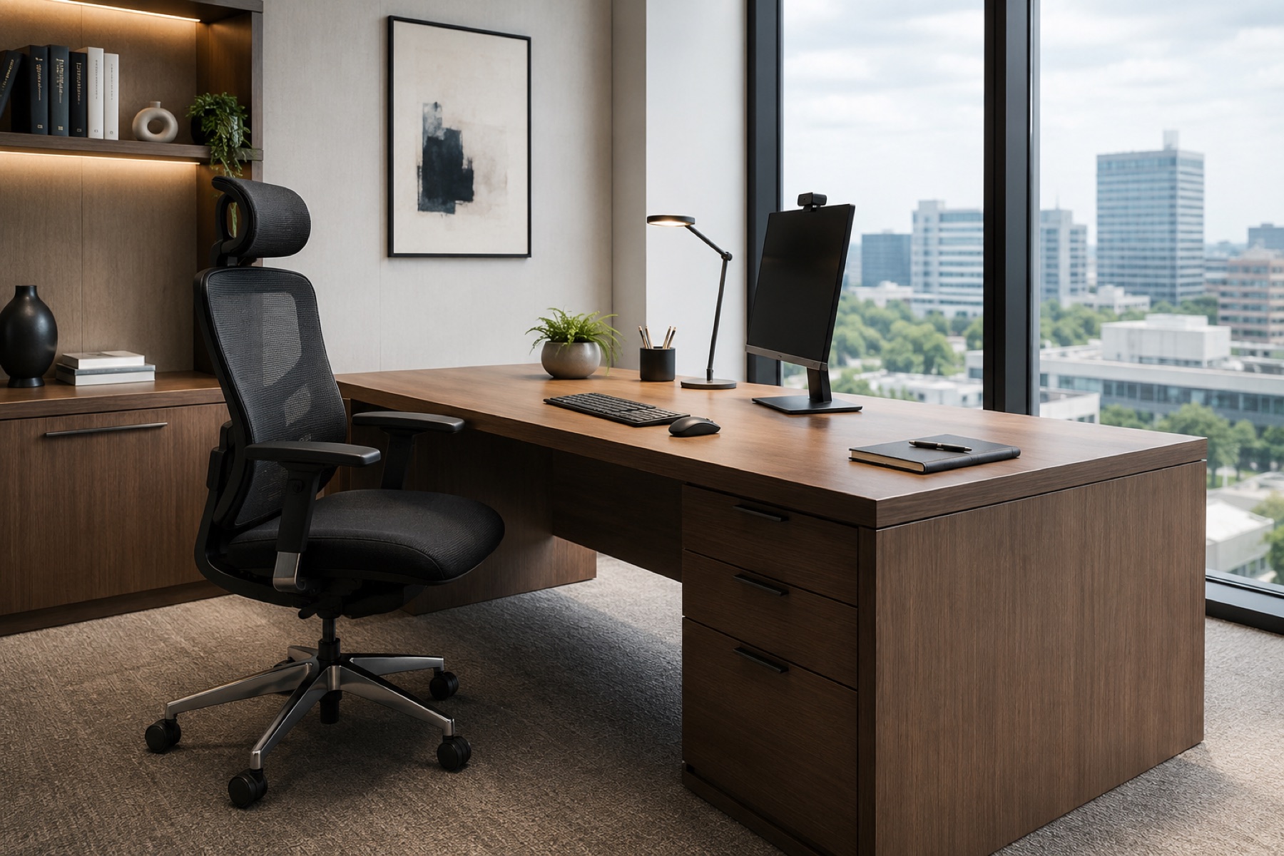 Custom reception counter and office desk